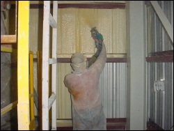 spray foam insulation, before